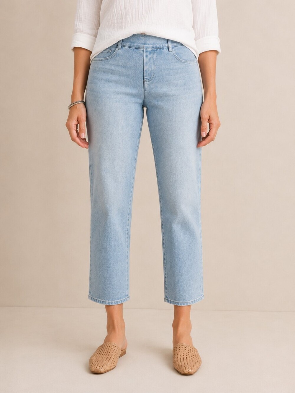 ❤️ NWOT! SOFT SURROUNDINGS HIGH RISE STRAIGHT PULL ON JEANS, SMALL (6 - 8)